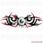 Angry Skull Eye with Tribal Design