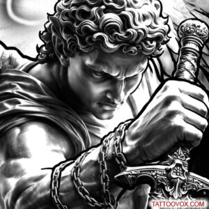 Archangel Michael Warrior battling the Devil Tattoo - 350 Professional ...