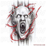 Bloody Vampire Tattoo Design