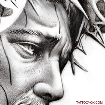 Cross Tattoo Design with Jesus Face tattoovox sketch download