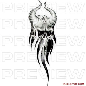Demon Skull inside skin tattoo