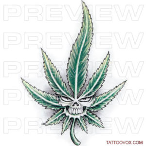 Evil Marijuana Face Tattoo