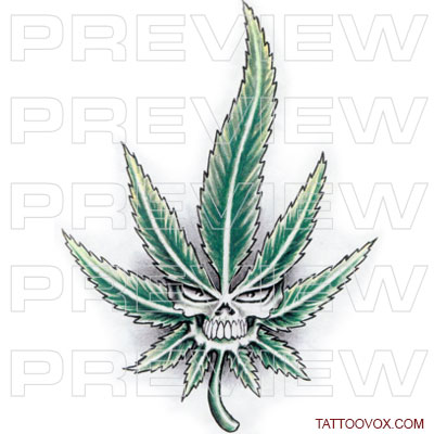 Evil Marijuana Face Tattoo - TattooVox Professional Tattoo Designs Online