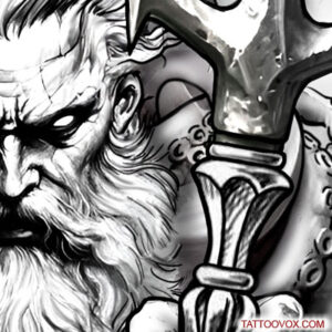 Poseidon Greek God Tattoo Design - 350 Professional Tattoo Designs Online