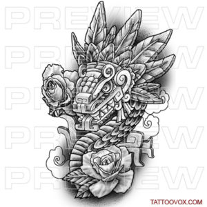 Quetzalcoatl serpent aztec god tattoo