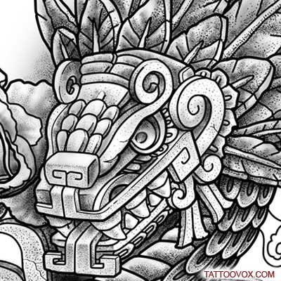Quetzalcoatl Aztec God Tattoo Design - TattooVox Professional Tattoo Designs Online
