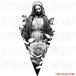 Virgin Mary Tattoo Design tattoovox instant download sketch drawing