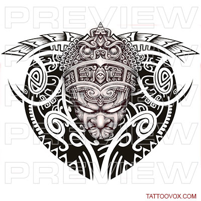 Awesome Maori Polynesian WARRIOR Sacred Tattoo Stencil Template