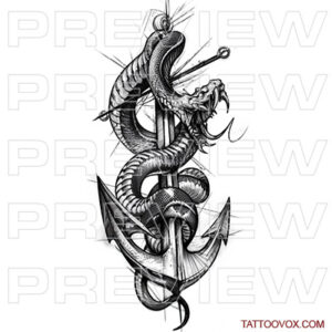 awesome snake and anchor tattoo design tattoovox download