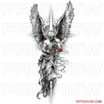 Angel with Cross Tattoo Design Archangel tattoovox drawing ideas download buy