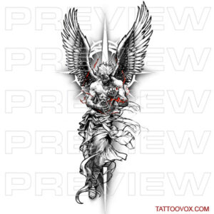 Angel with Cross Tattoo Design Archangel tattoovox drawing ideas download buy