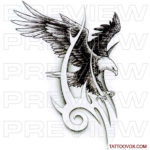Bald Eagle with tribal design