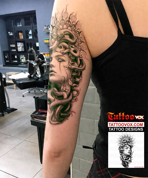 Beautiful Medusa Tattoo Design Premium Tattoovox Artwork