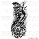 Best Spartan Warrior with Lion Shield Tattoo roman soldier gladiator