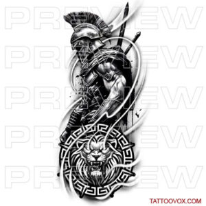 Best Spartan Warrior with Lion Shield Tattoo roman soldier gladiator