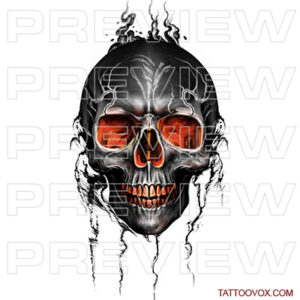Awesome Burning Skull Hand Tattoo Design tattoovox hand small tattoo idea
