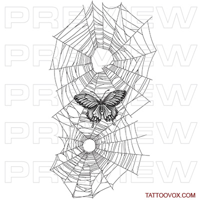 Butterfly spider web tattoo design by tattoovox