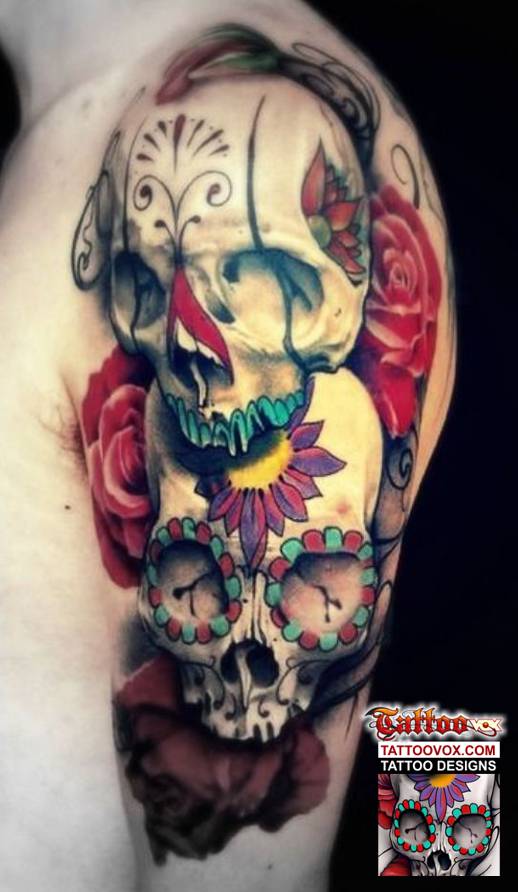 colorful sugar skull tattoo calavera design tattoovox download