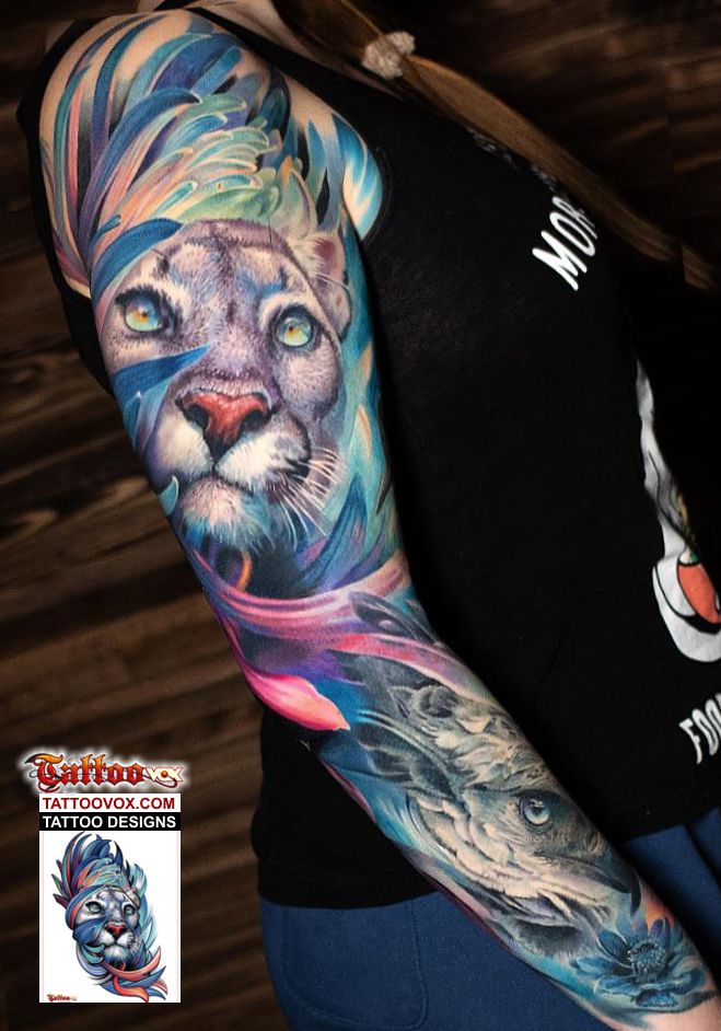 Cougar Realistic Watercolor Tattoo Design - TattooVox Professional Tattoo Designs Online