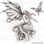Fairy Butterfly Tattoo Design