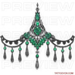 jewel underboob Emerald tattoo Chandelier sketches ideas tattoovox