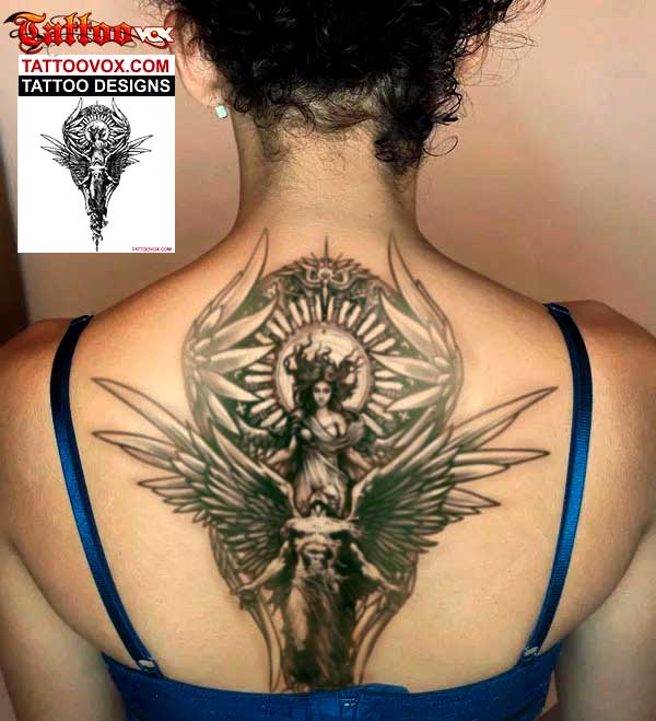 Male and Female Angels Tattoo Design tattoovox sketch