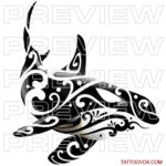 The Orca Tribal Killer Whale tattoo design masterfully blends ancient artistry with powerful natural symbolism