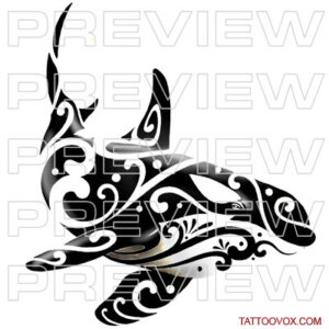 The Orca Tribal Killer Whale tattoo design masterfully blends ancient artistry with powerful natural symbolism