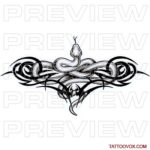 Snake with Tribal tattoo design