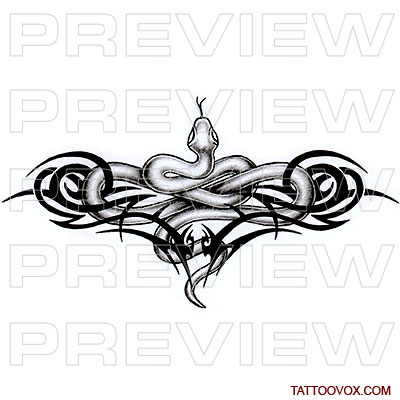 Snake with Tribal tattoo design - TattooVox Award Winning Tattoo Designs  Online