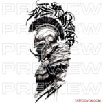 Spartan Gladiator Strong Dark Lettering Tattoo tattoovox tattoo ideas stencil