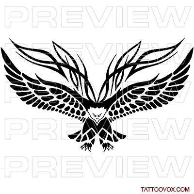 Tribal Eagle tattoo design - TattooVox Award Winning Tattoo Designs Online