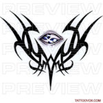 Tribal Tattoo design with eye