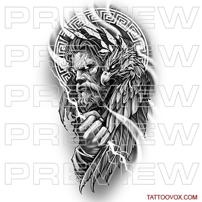 Zeus Tattoo Design Greek God Ideas - TattooVox Professional Tattoo Designs  Online