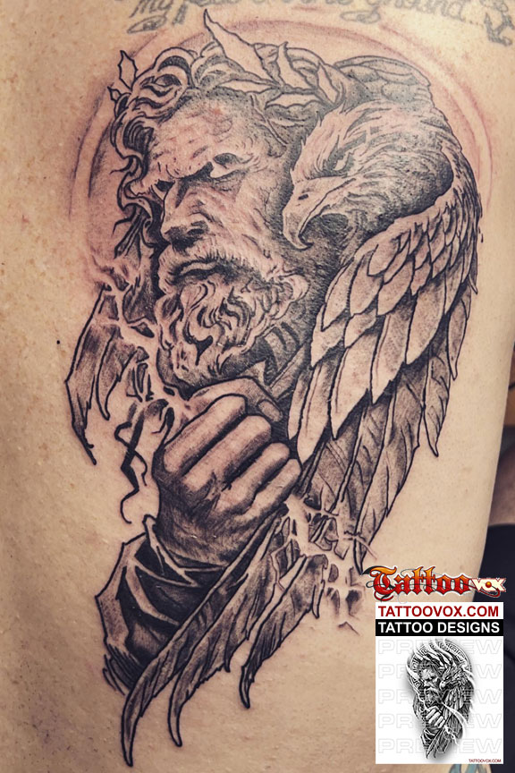 Zeus Tattoo Design Greek God Ideas - TattooVox Professional Tattoo Designs  Online